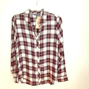 Mulberry colored plain button down-NWT
